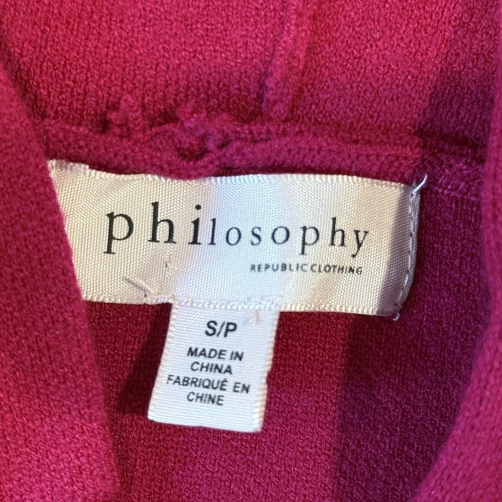 Philosophy Republic Clothing Cardinal Red Lace-Up Hoodie Sweater Women's Small - Picture 6 of 12